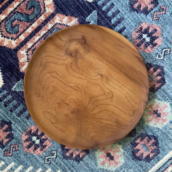 Myrtlewood wooden round tray modern farmhouse decor - Picture 9 of 16